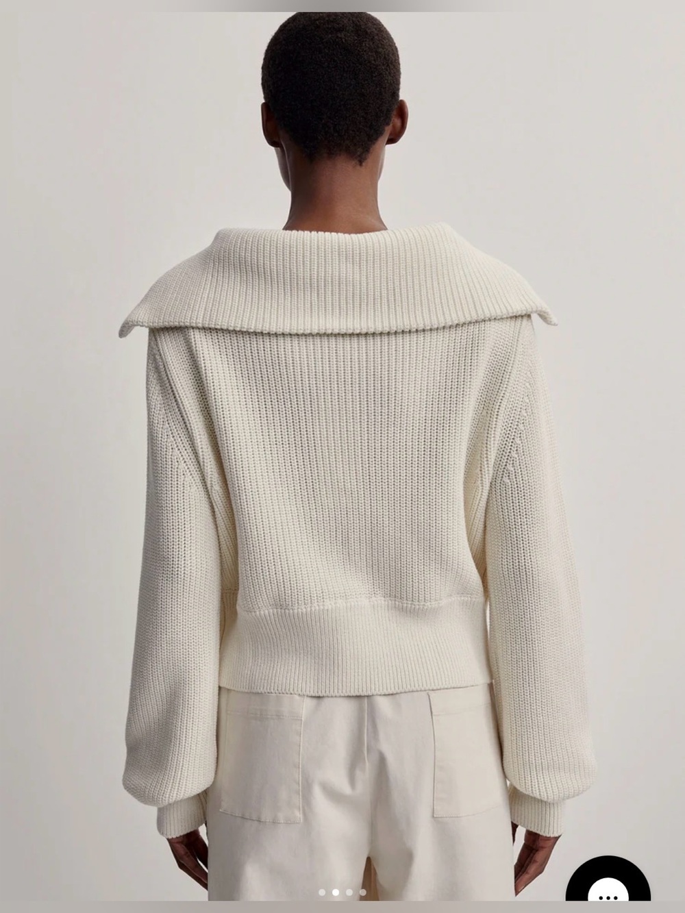 Varley Mentone Knit Half-Zip Pullover Sweater Egret Ivory Size Medium - Picture 2 of 7